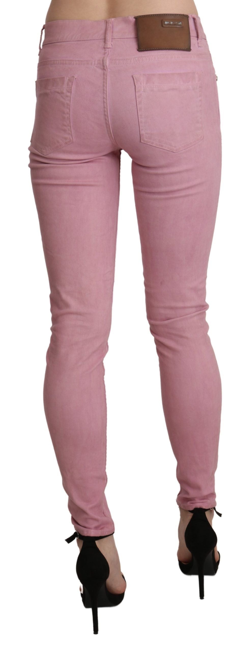 Eight Chic Pink Mid Waist Skinny Jeans