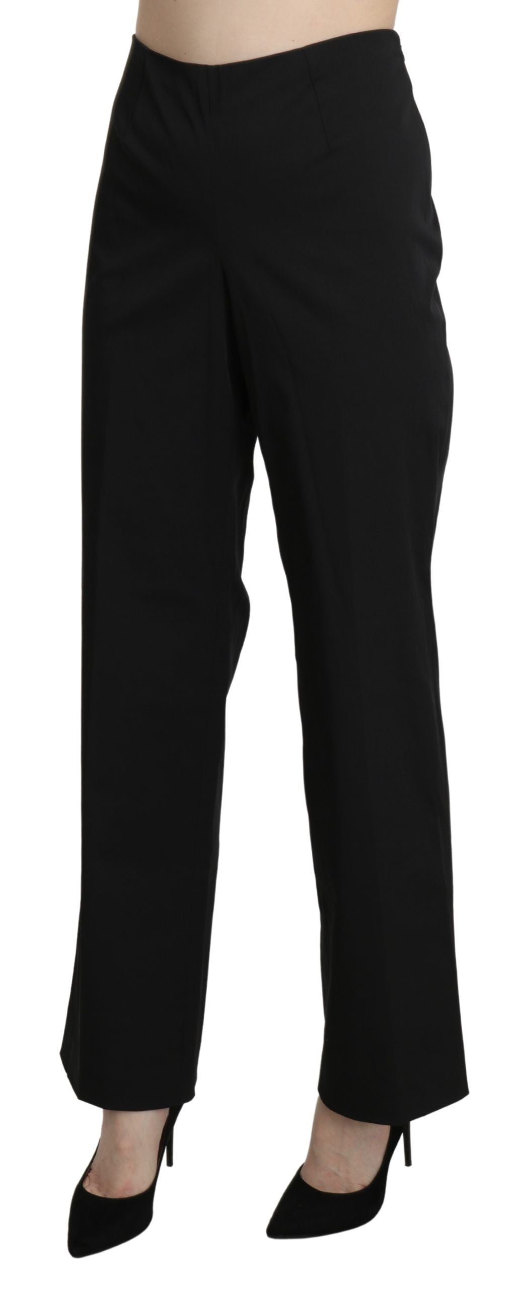 BENCIVENGA Elegant Straight Black Pants with High Waist