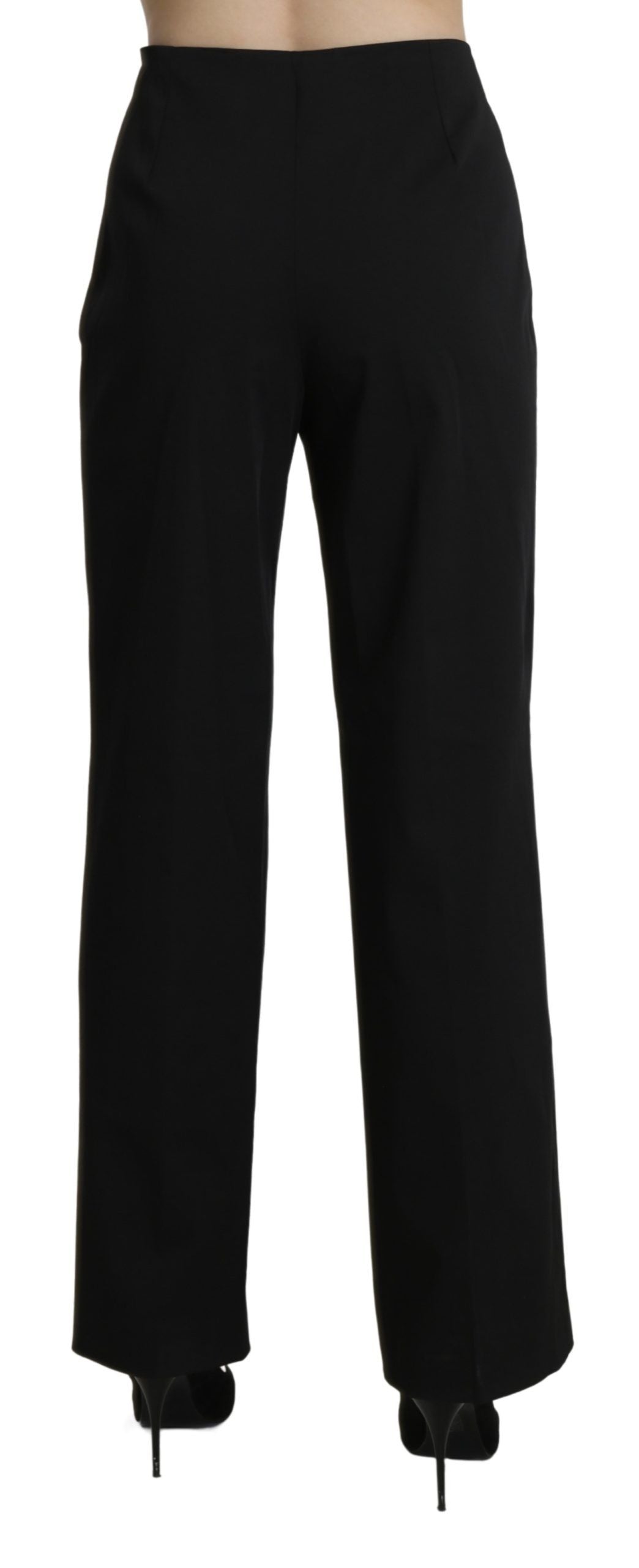 BENCIVENGA Elegant Straight Black Pants with High Waist