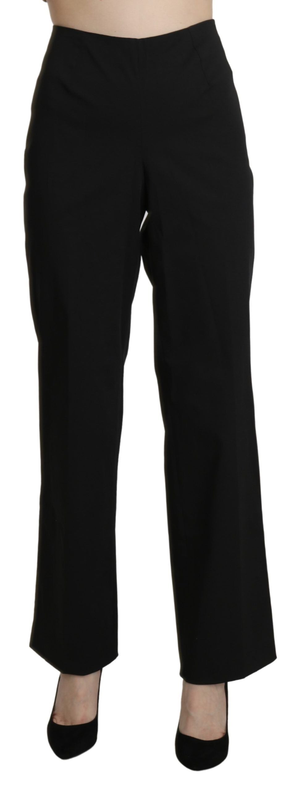 BENCIVENGA Elegant Straight Black Pants with High Waist