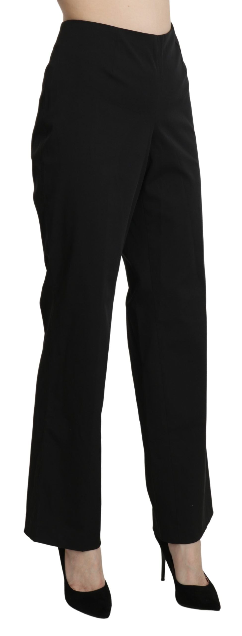 BENCIVENGA Elegant Straight Black Pants with High Waist