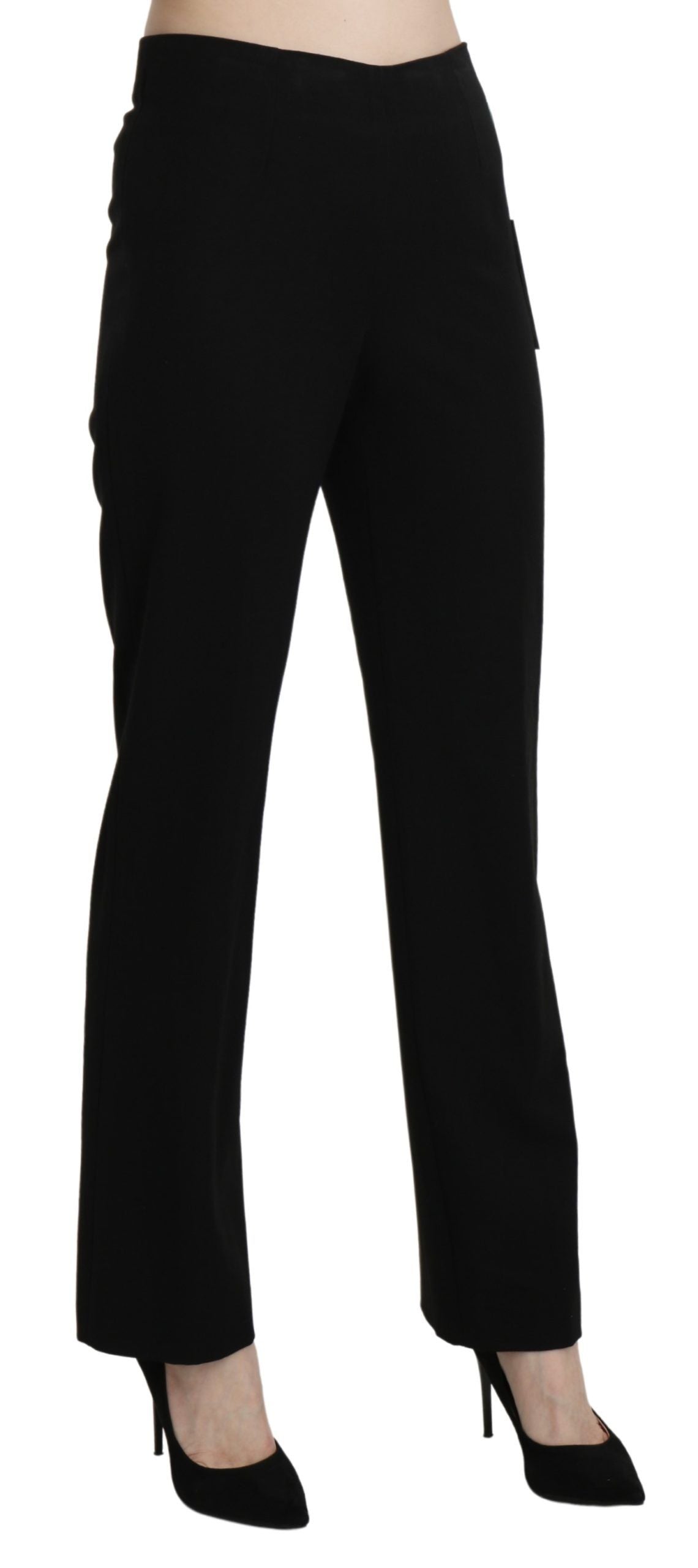 BENCIVENGA Elegant Black Straight Pants with High Waist