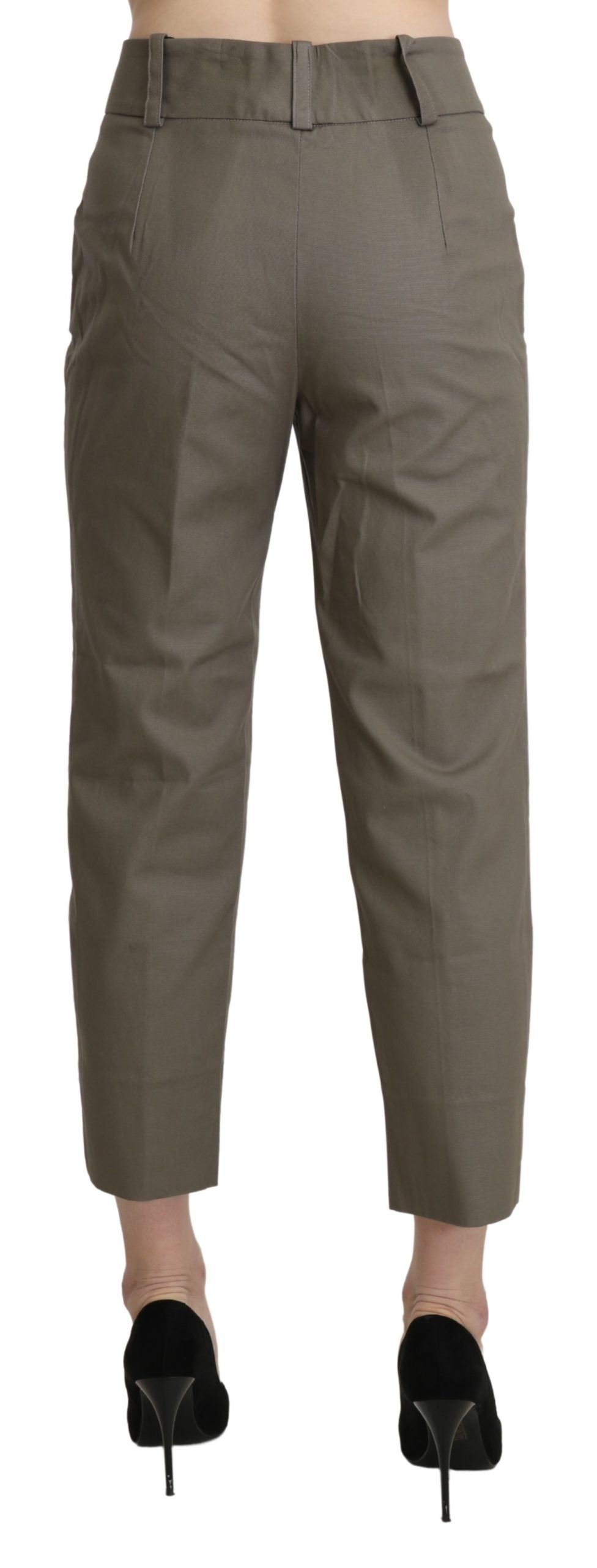 BENCIVENGA Elegant cropped trousers with high waist in grey