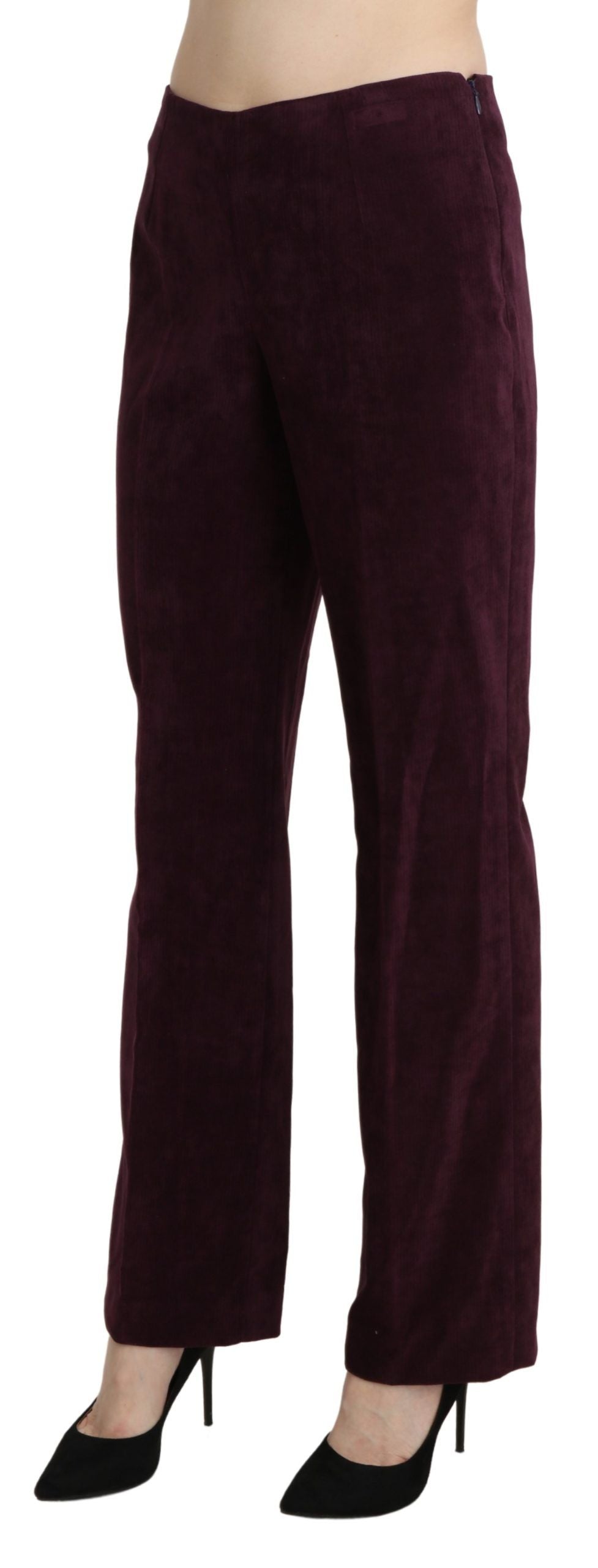 BENCIVENGA Elegant High Waisted Straight Purple Pants