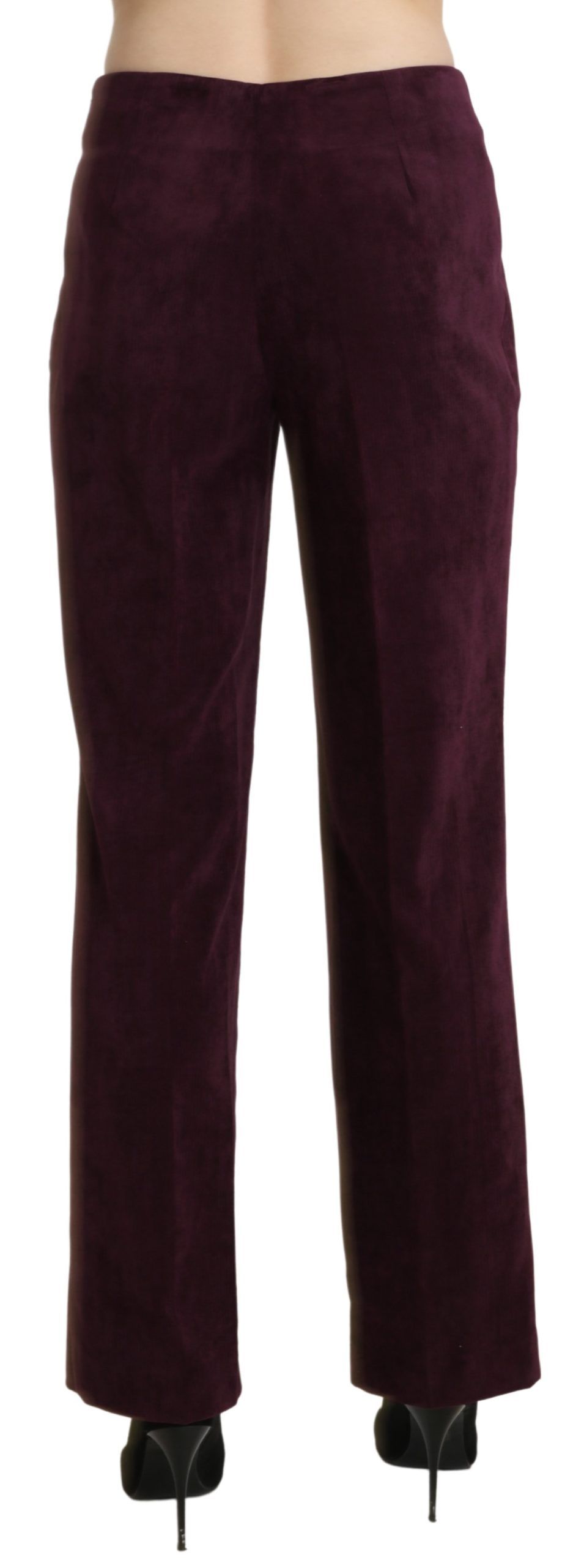 BENCIVENGA Elegant High Waisted Straight Purple Pants