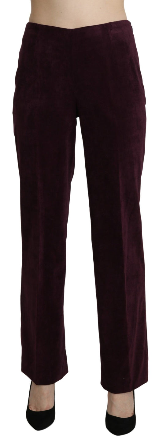 BENCIVENGA Elegant High Waisted Straight Purple Pants