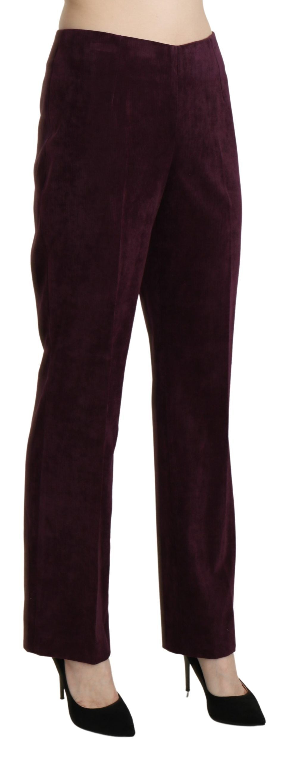 BENCIVENGA Elegant High Waisted Straight Purple Pants