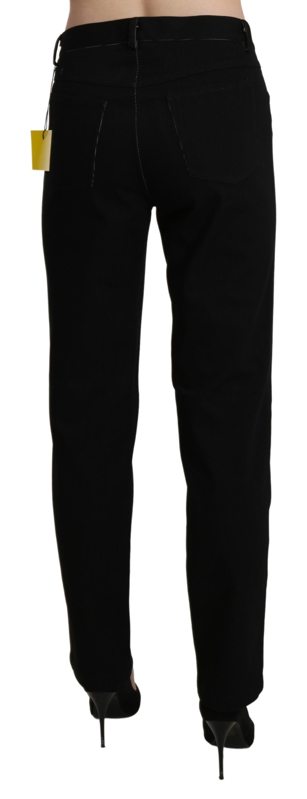 BENCIVENGA Elegant straight black trousers with high waist