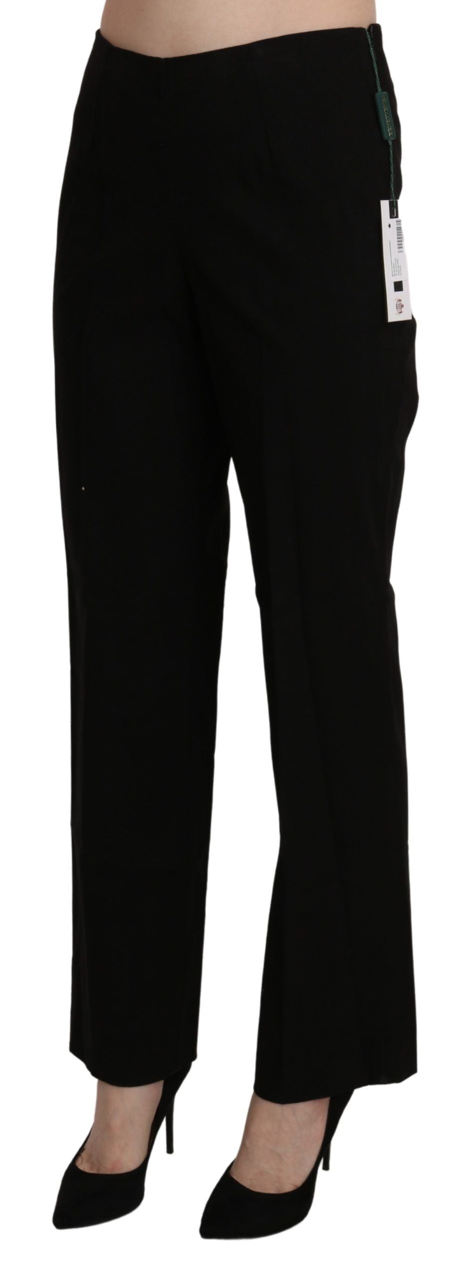 BENCIVENGA Elegant Straight Black Pants with High Waist