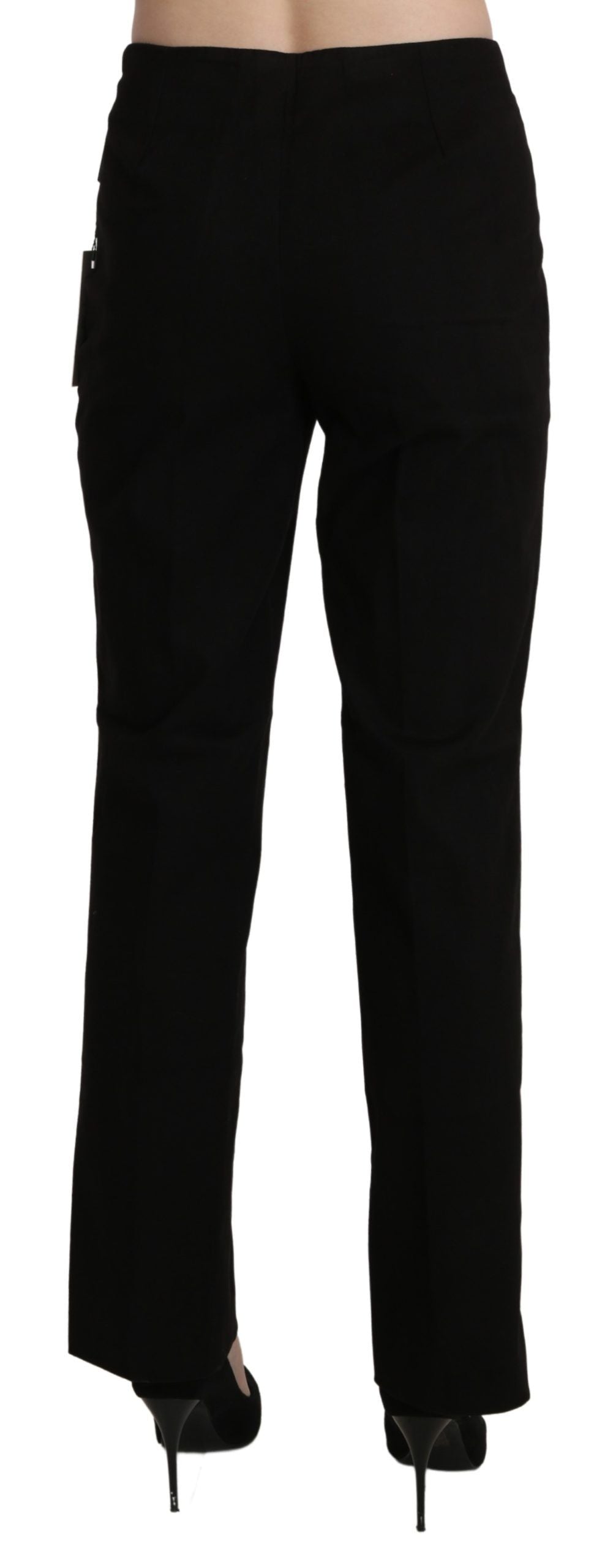 BENCIVENGA Elegant Straight Black Pants with High Waist