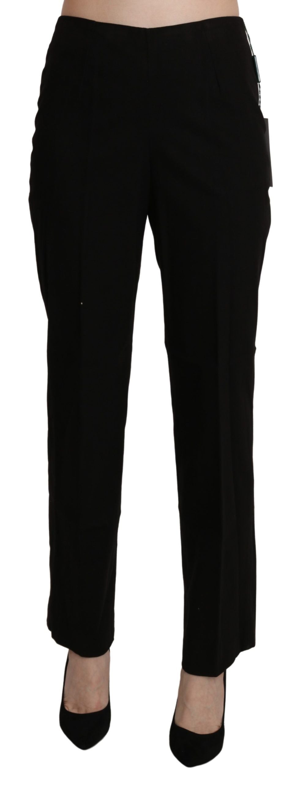 BENCIVENGA Elegant Straight Black Pants with High Waist