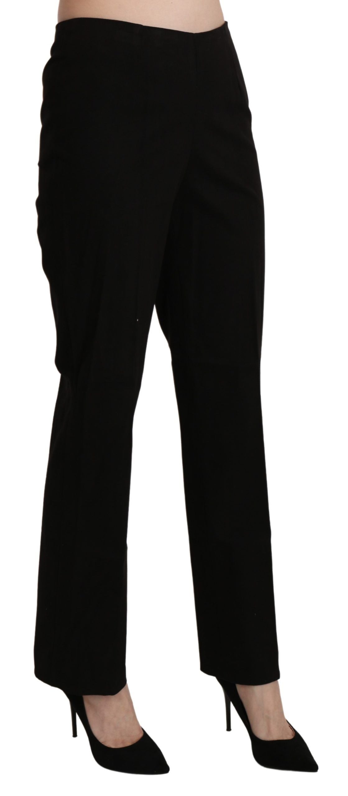 BENCIVENGA Elegant Straight Black Pants with High Waist