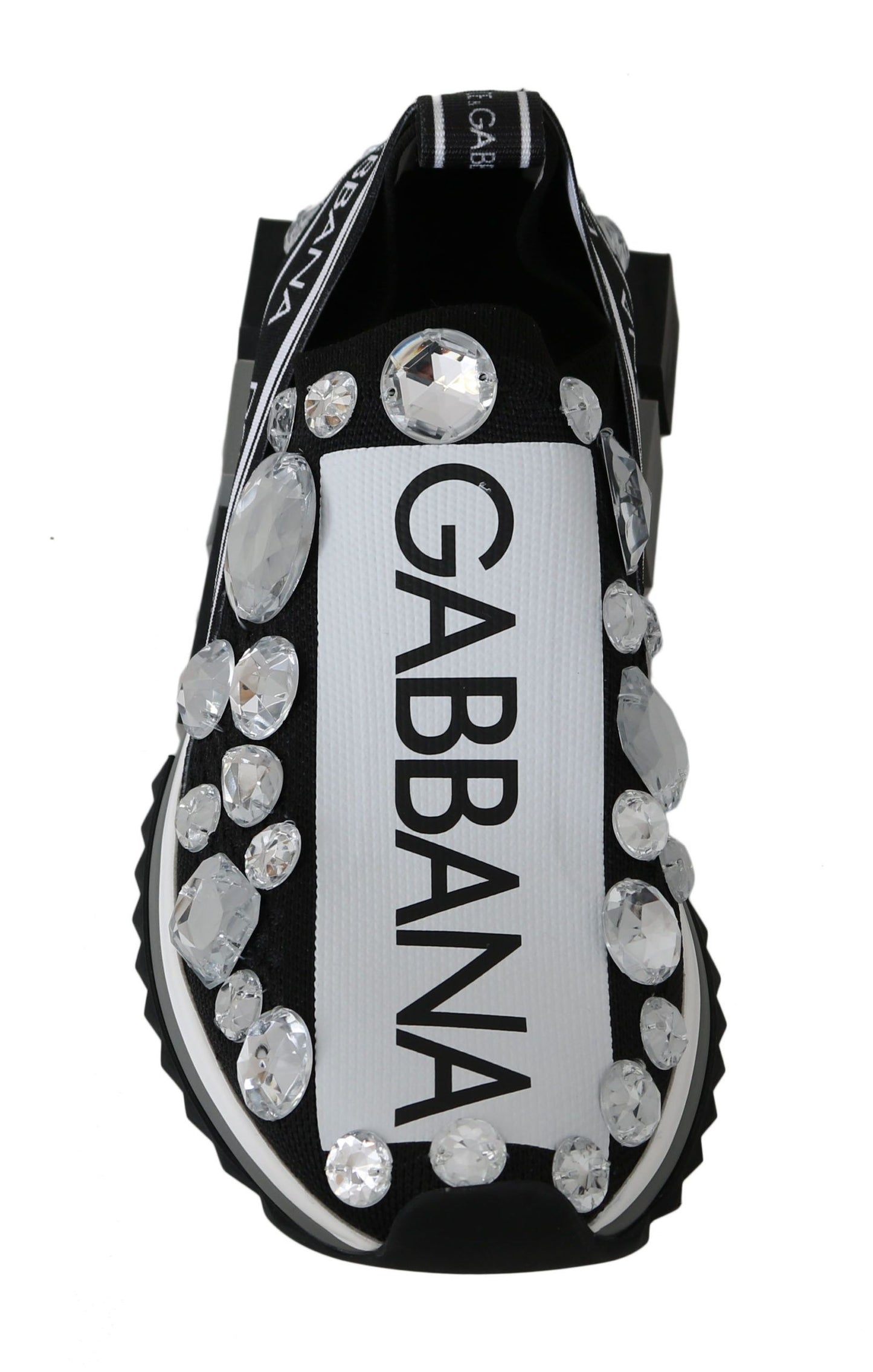 Dolce &amp; Gabbana Chic monochrome sneakers with crystal trim