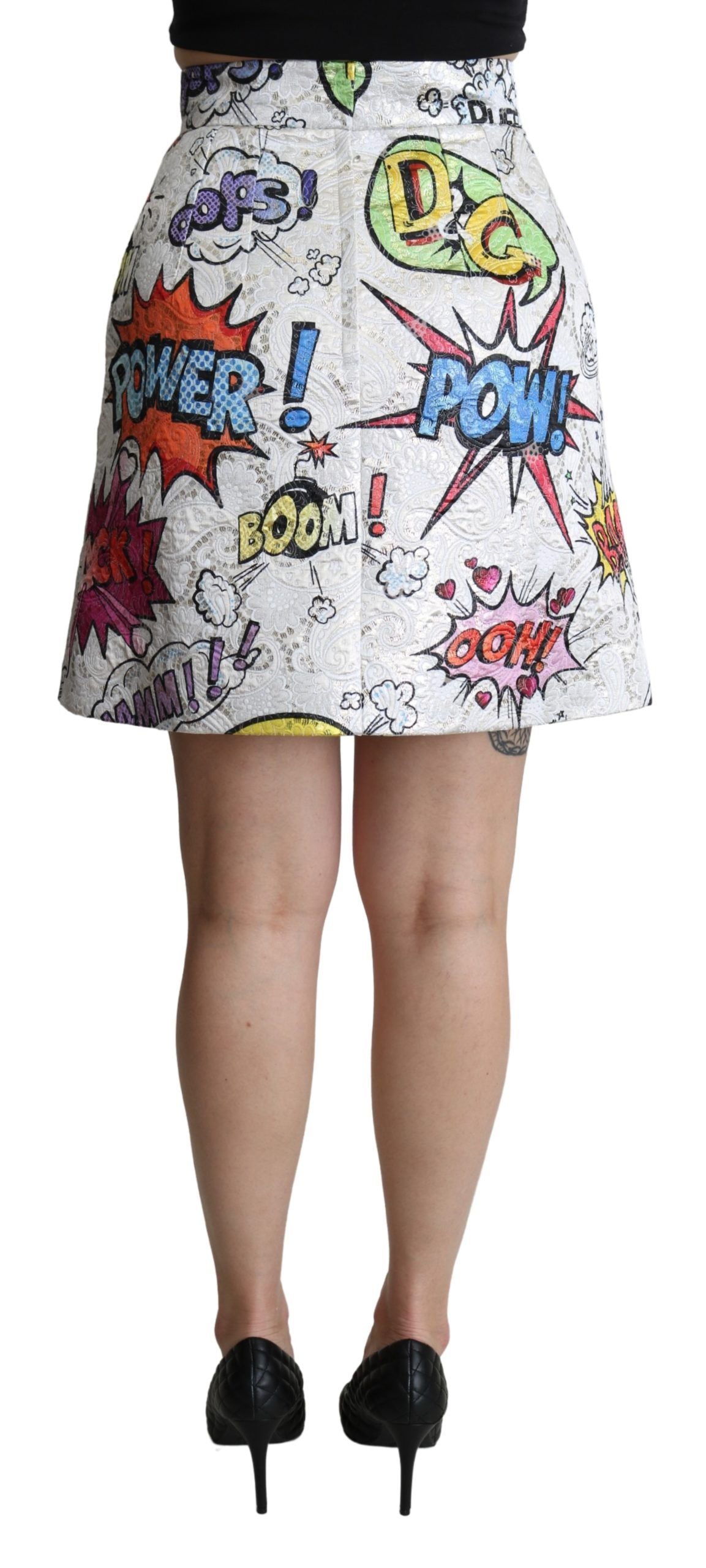 Dolce &amp; Gabbana Chic Cartoon Brocade Mini Skirt