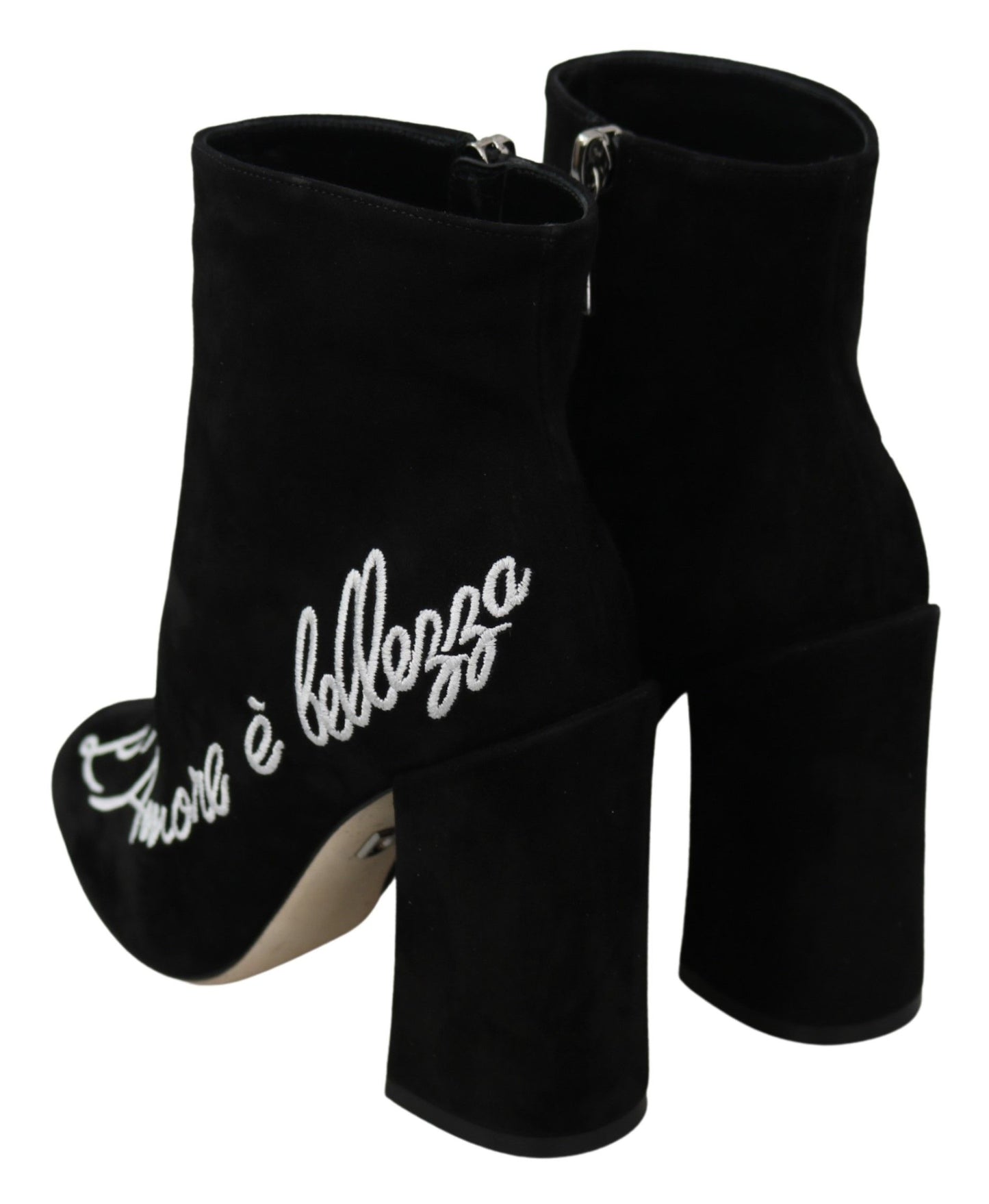 Dolce &amp; Gabbana Embroidered Lamb Suede Ankle Boots