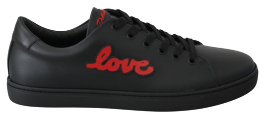 Dolce &amp; Gabbana Elegant leather sneakers with red accents