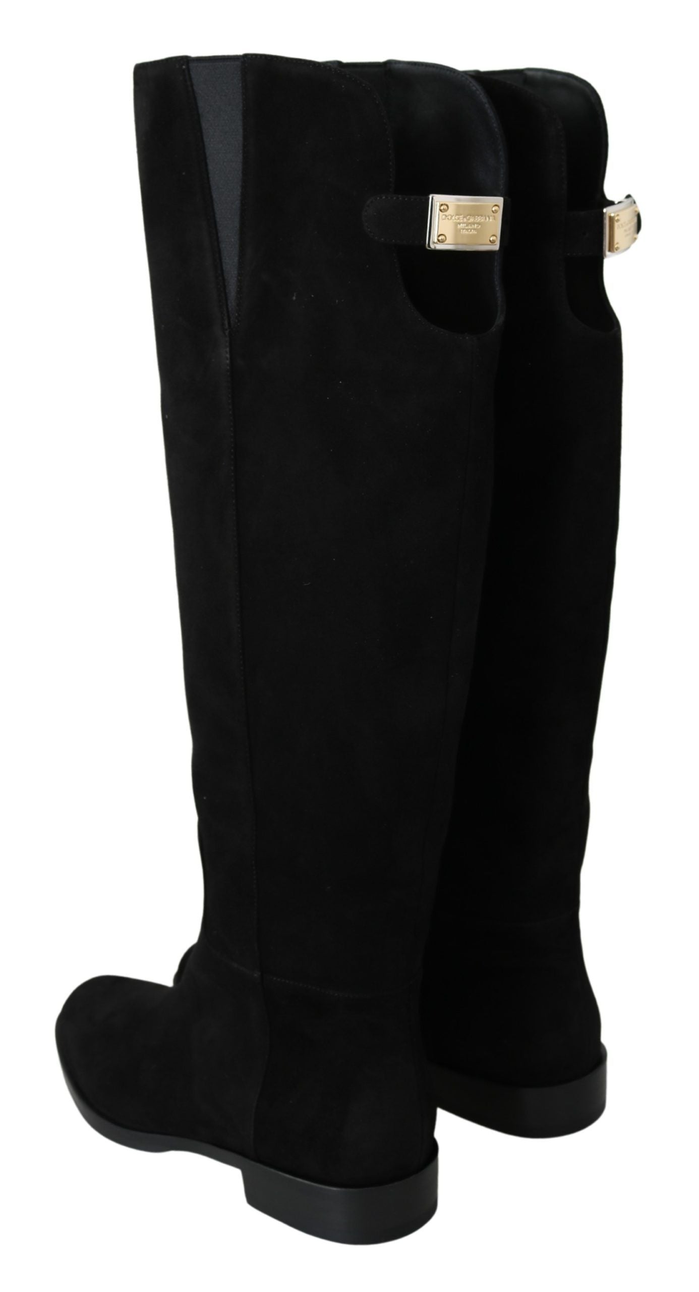 Dolce &amp; Gabbana Elegant knee-high boots in black suede