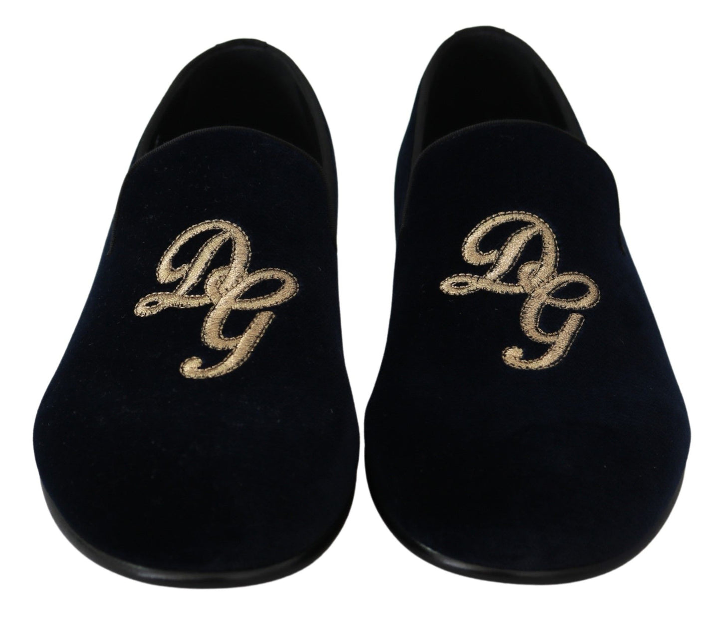 Dolce &amp; Gabbana Elegant Blue Embroidered Loafers