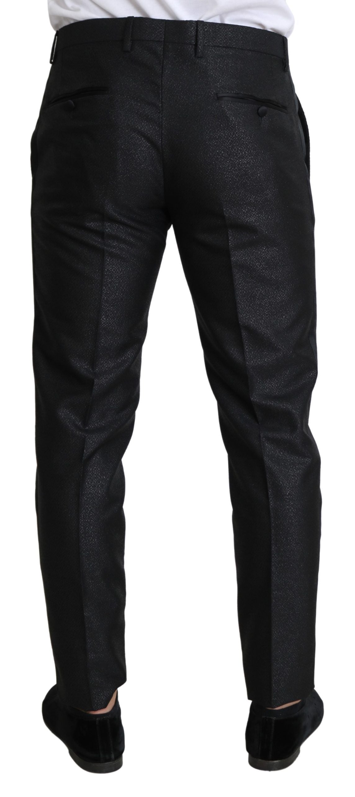 Dolce &amp; Gabbana Elegant Black Metallic Dress Pants