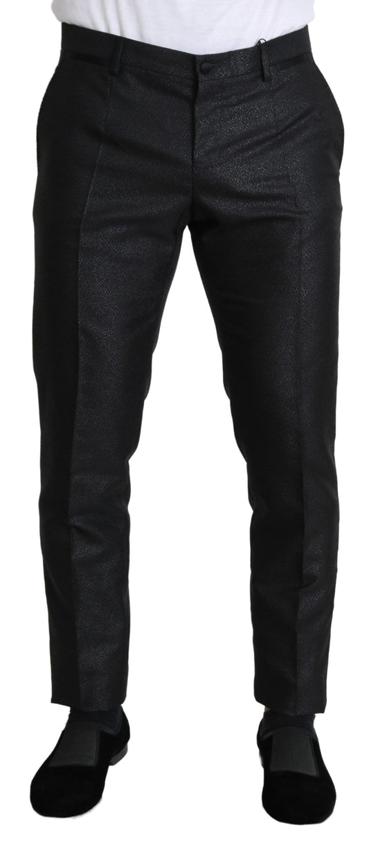 Dolce &amp; Gabbana Elegant Black Metallic Dress Pants