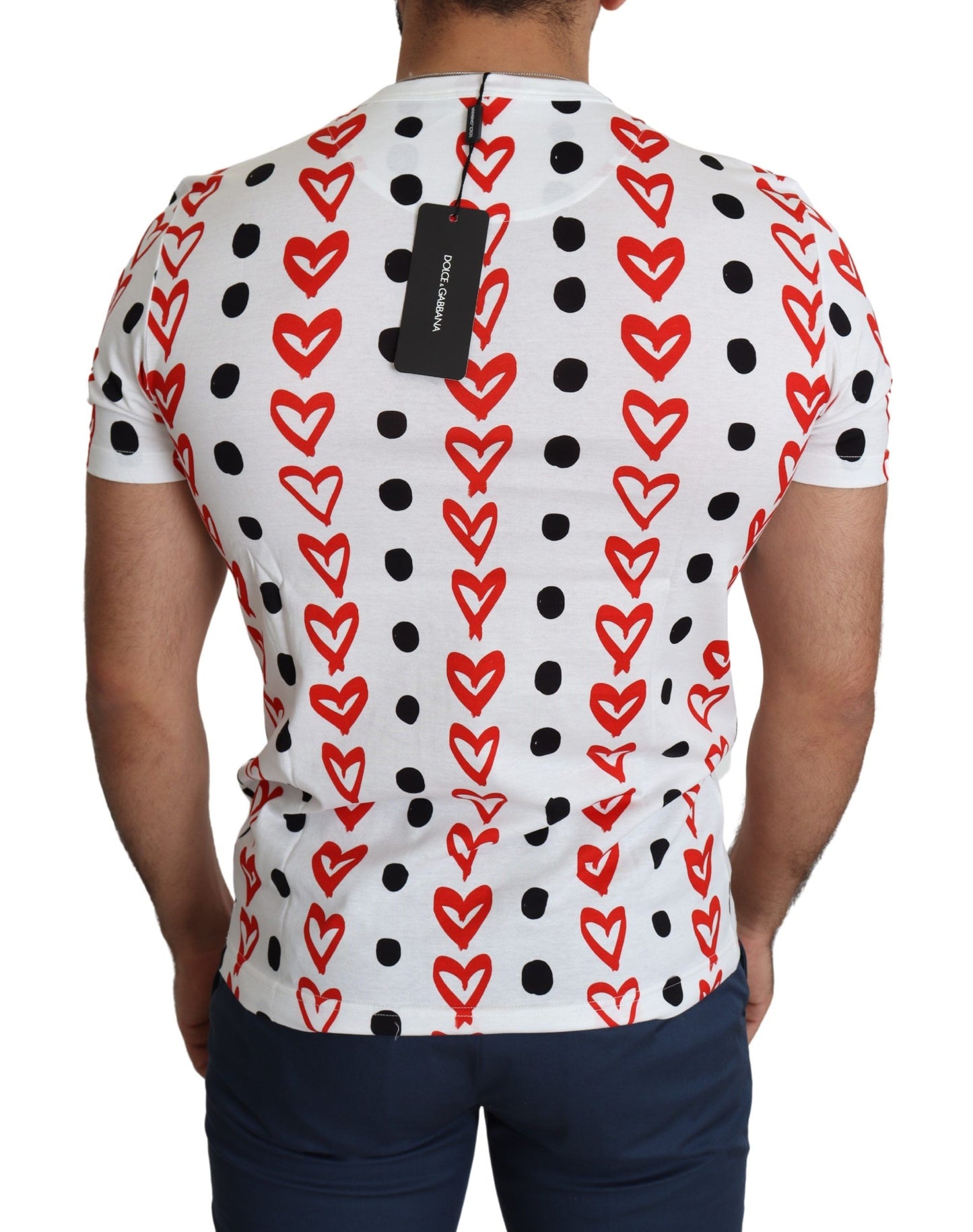 Dolce &amp; Gabbana Chic white cotton T-shirt with heart print