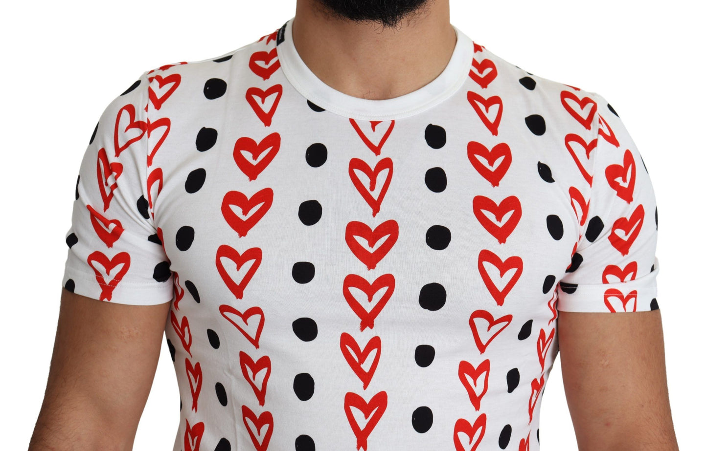 Dolce &amp; Gabbana Chic white cotton T-shirt with heart print