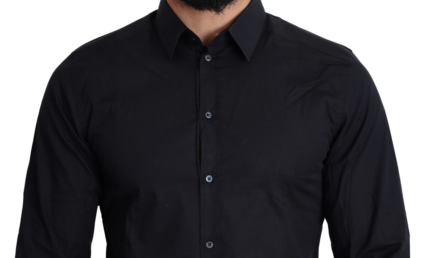 Dolce &amp; Gabbana Slim Black Slim Fit Cotton Stretch Shirt