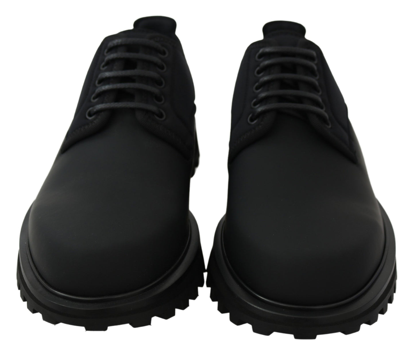 Dolce &amp; Gabbana Elegant Derby Shoes in Black Calfskin