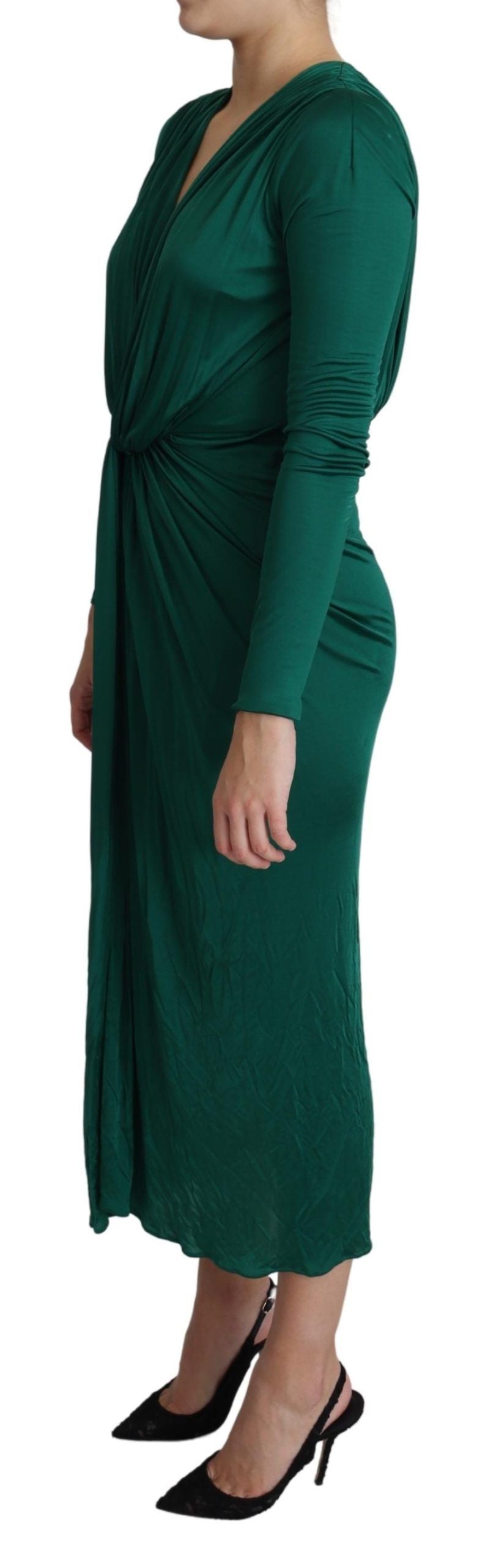 Dolce &amp; Gabbana Emerald Green Elegance Bodycon Midi Dress