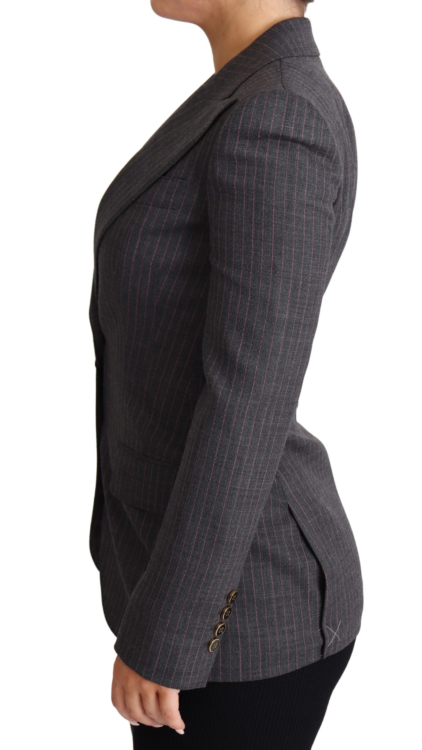 Dolce &amp; Gabbana Elegant Gray Stretch Wool Blazer