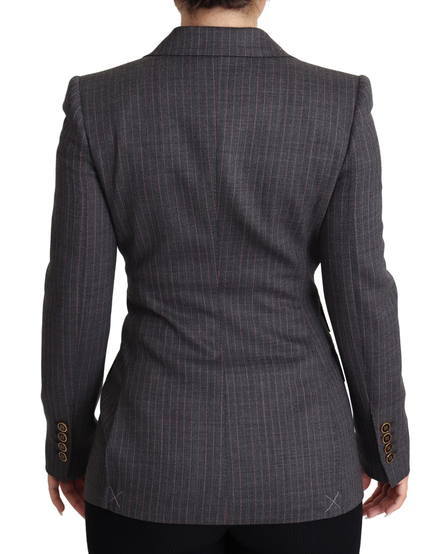 Dolce &amp; Gabbana Elegant Gray Stretch Wool Blazer