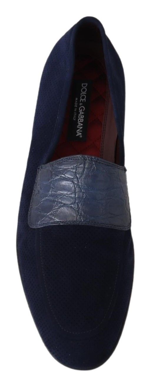 Dolce &amp; Gabbana Elegant blue suede loafers