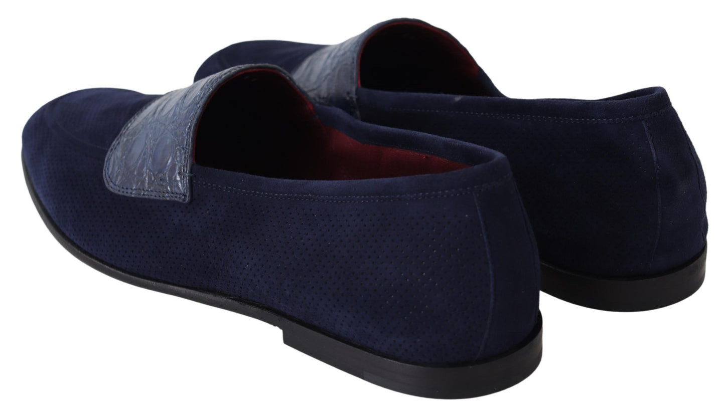 Dolce &amp; Gabbana Elegant blue suede loafers