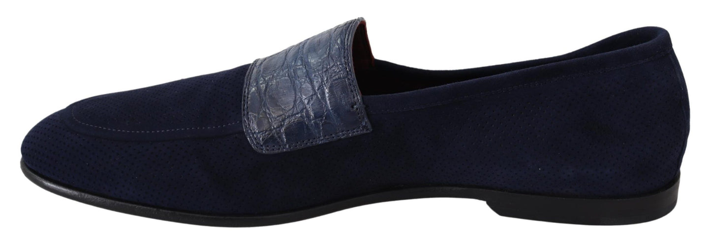 Dolce &amp; Gabbana Elegant blue suede loafers