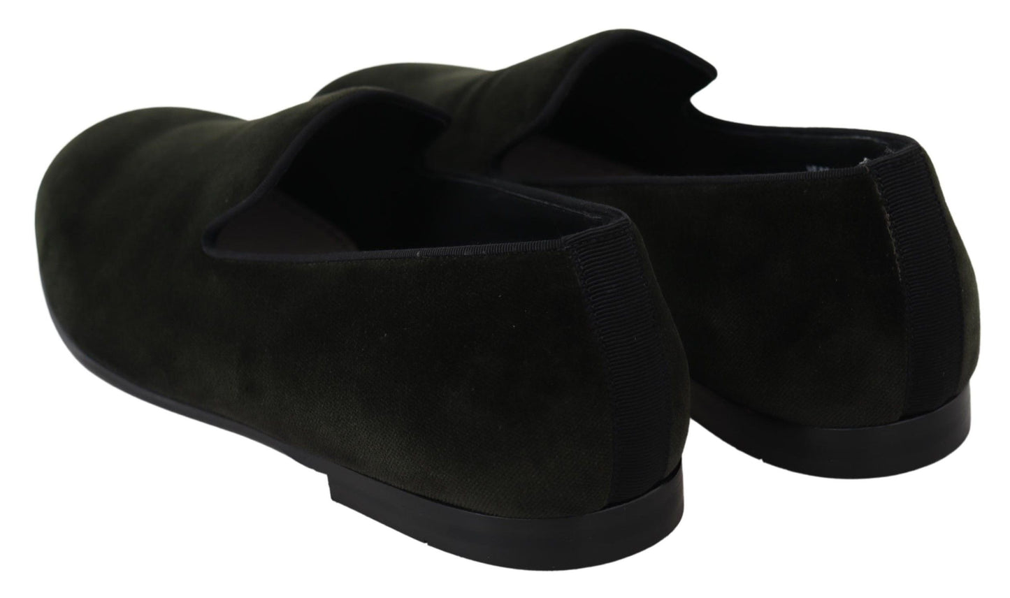 Dolce &amp; Gabbana Elegant loafers in green velvet