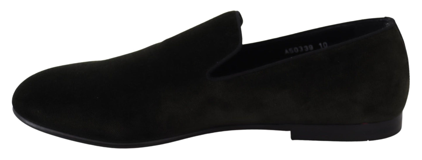 Dolce &amp; Gabbana Elegant loafers in green velvet