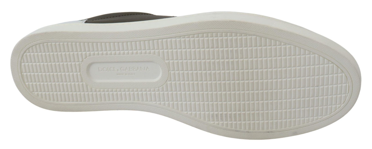 Dolce &amp; Gabbana Smooth White Leather Sneakers