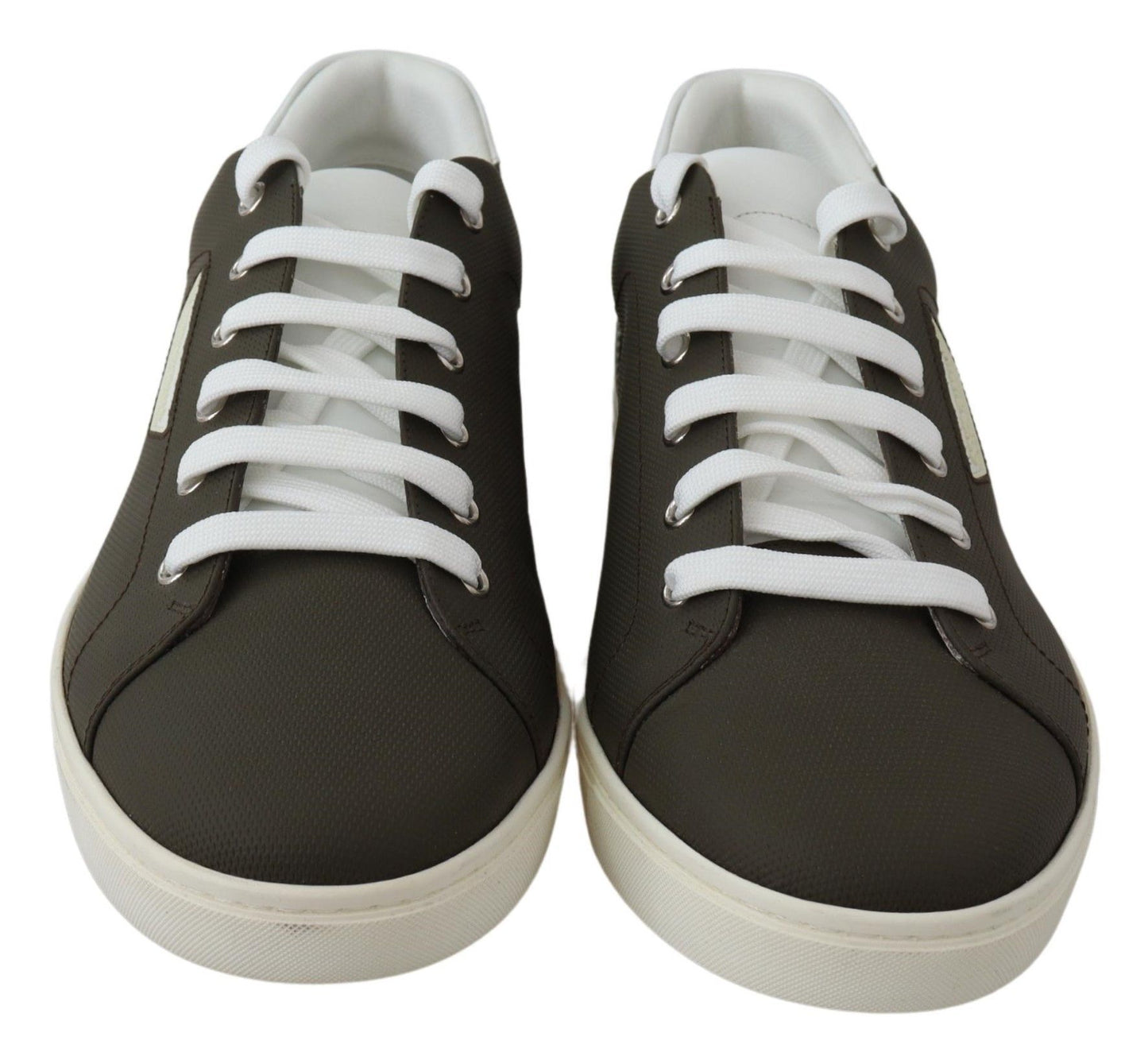 Dolce &amp; Gabbana Smooth White Leather Sneakers