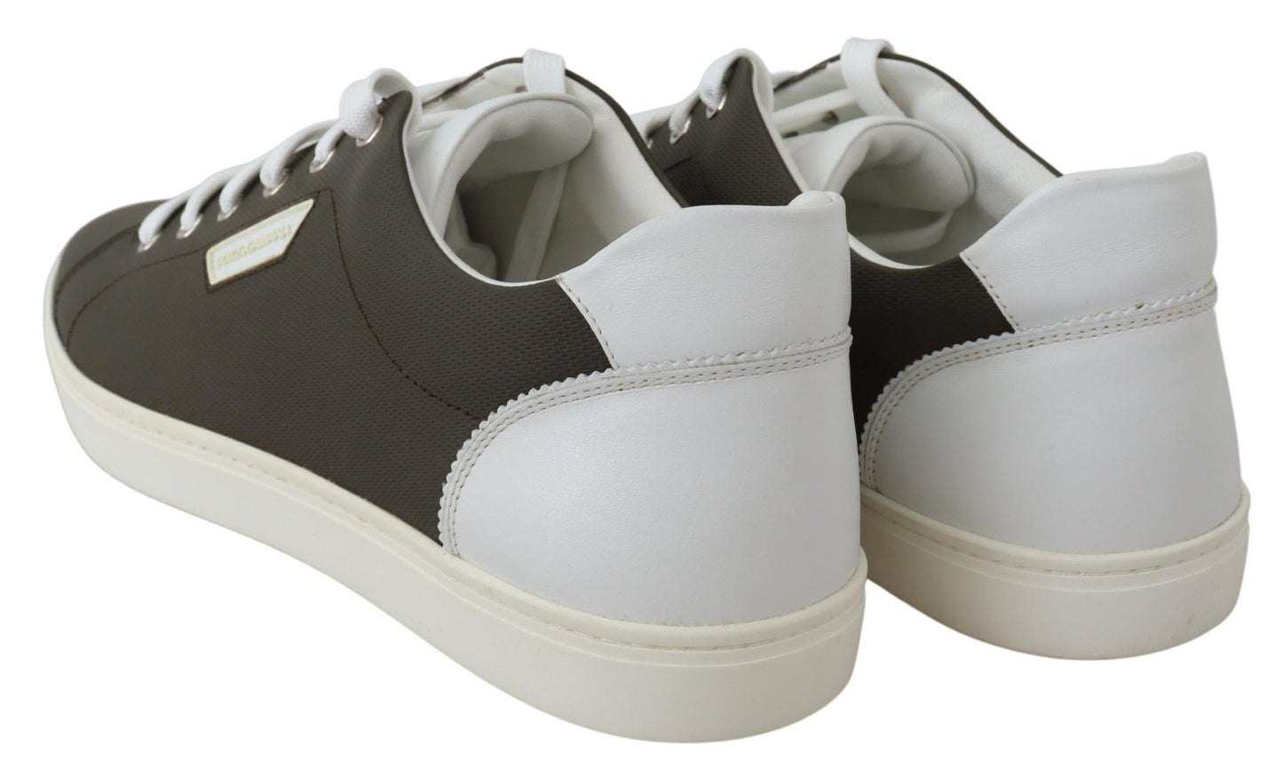 Dolce &amp; Gabbana Smooth White Leather Sneakers