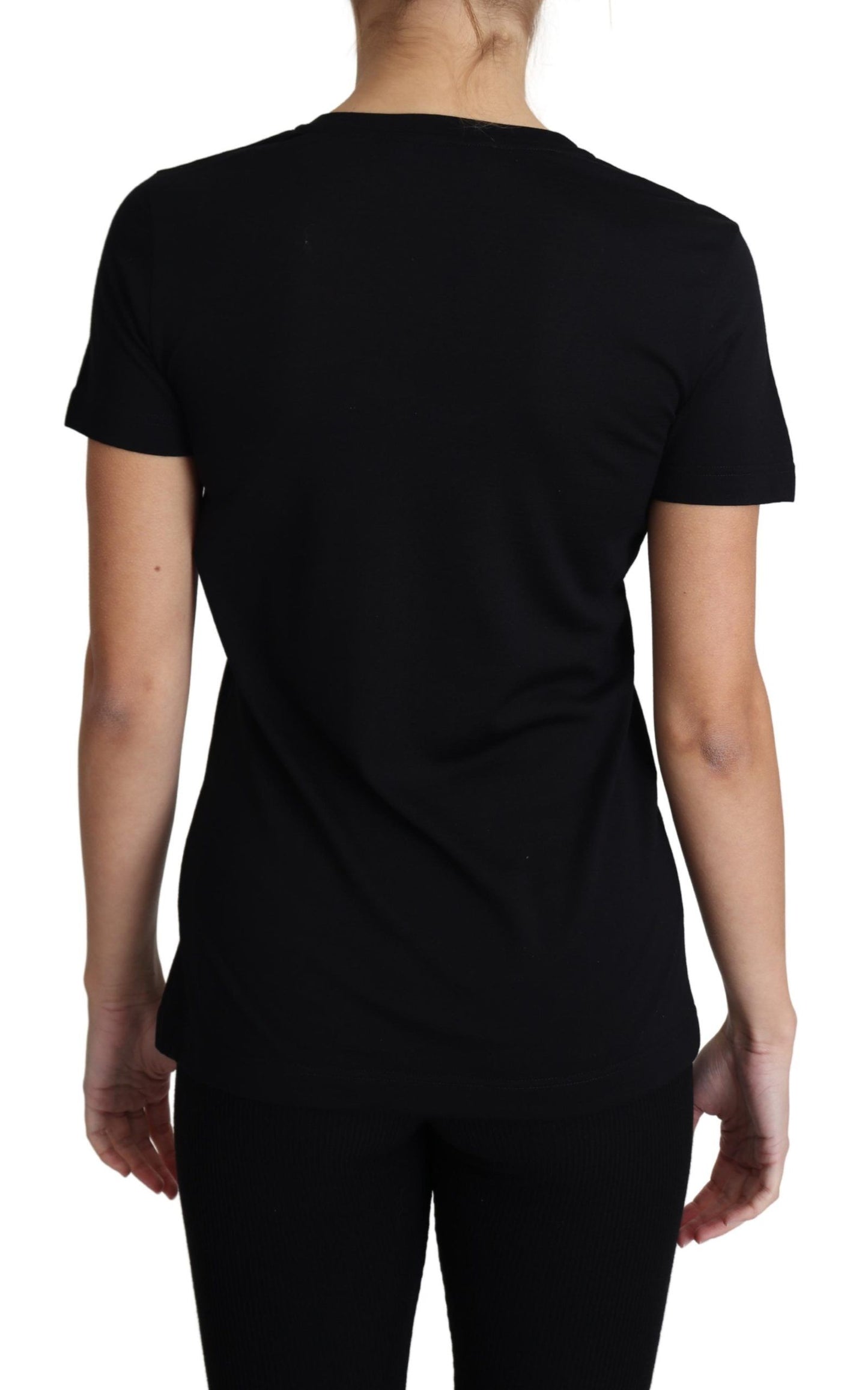 Dolce &amp; Gabbana Elegant round-neck T-shirt in black wool