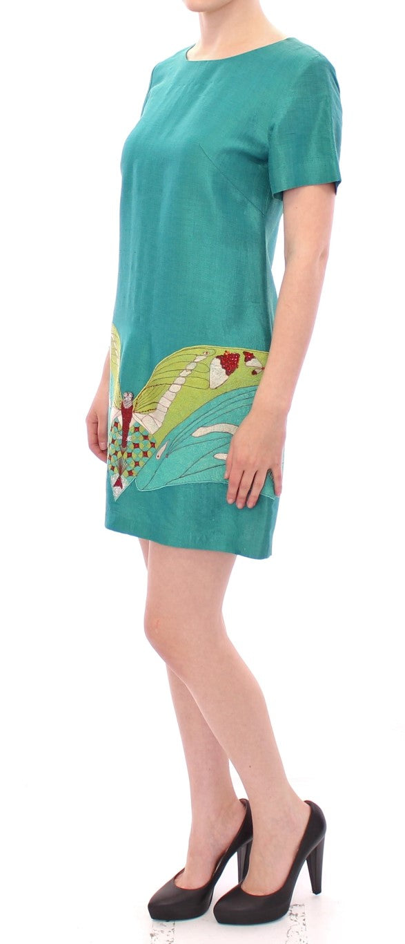 Lanre Da Silva Ajayi Elegant embroidered green mini dress