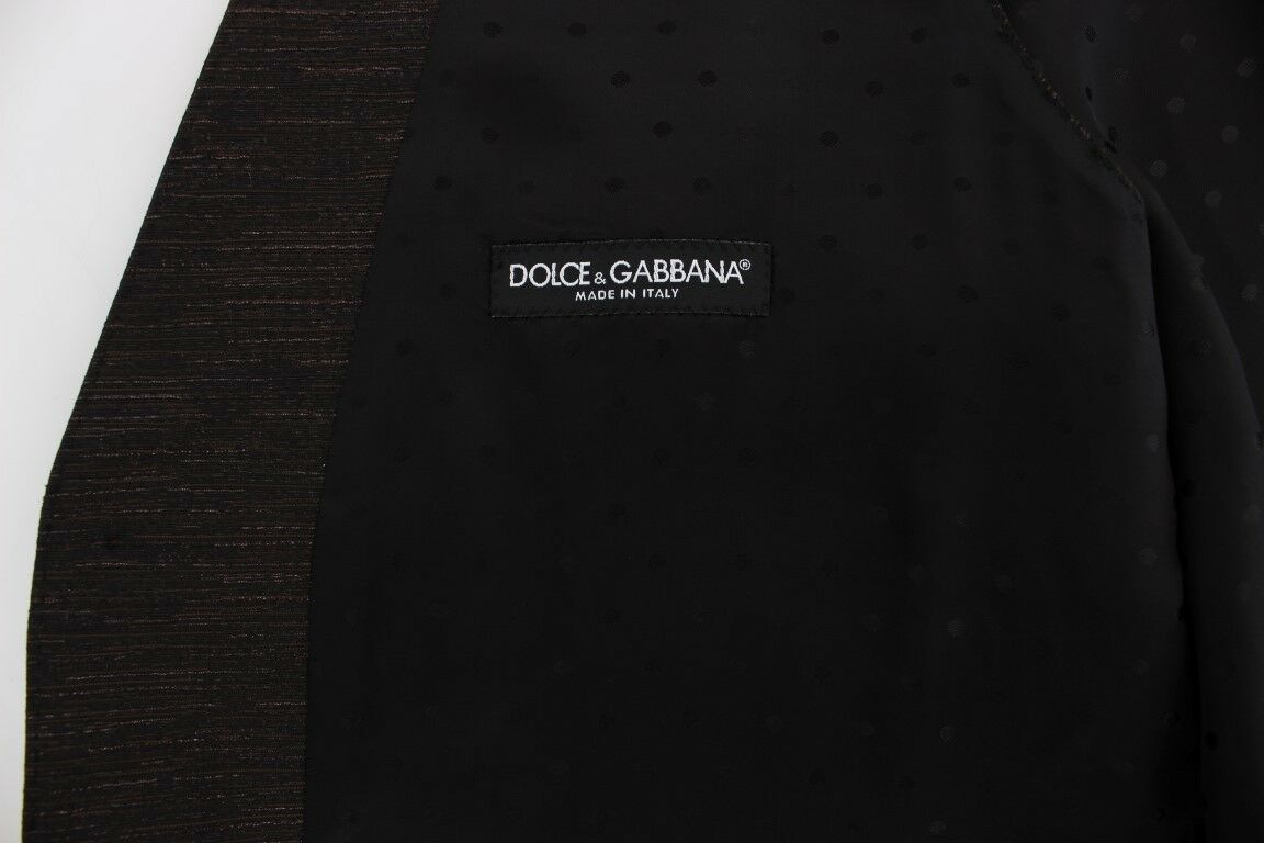 Dolce &amp; Gabbana Elegant Brown-Black Wool Blend Dress Vest