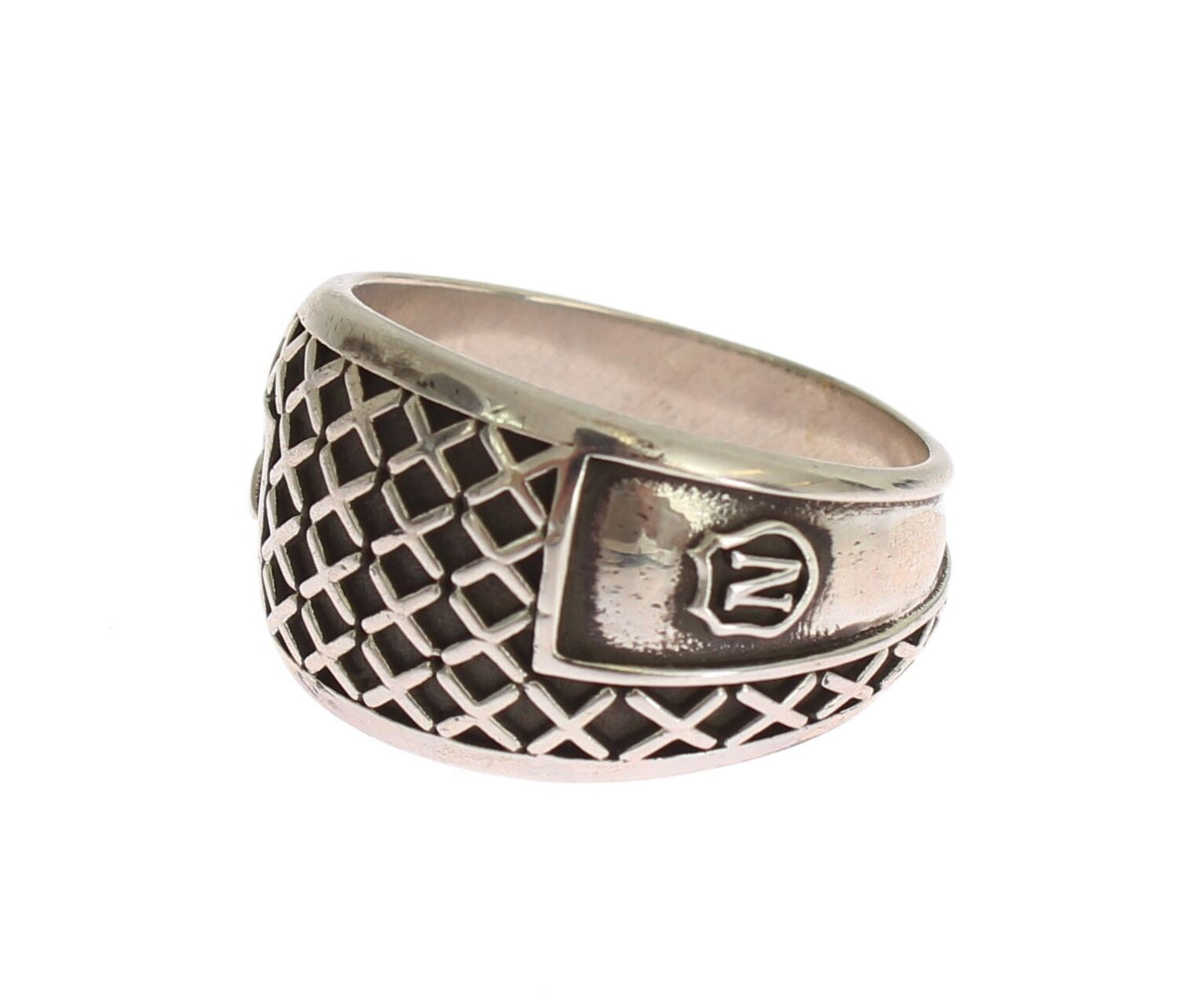 Nialaya Elegant silver band with black accents