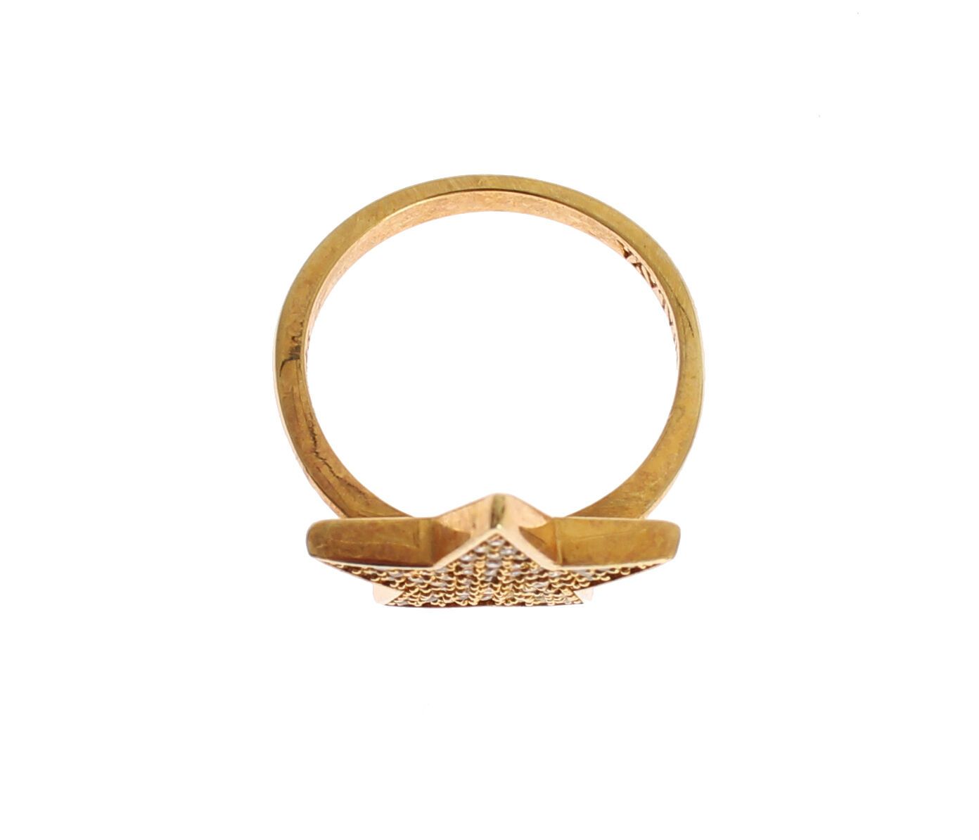 Nialaya Elegant ring in gold-plated sterling silver with CZ crystals