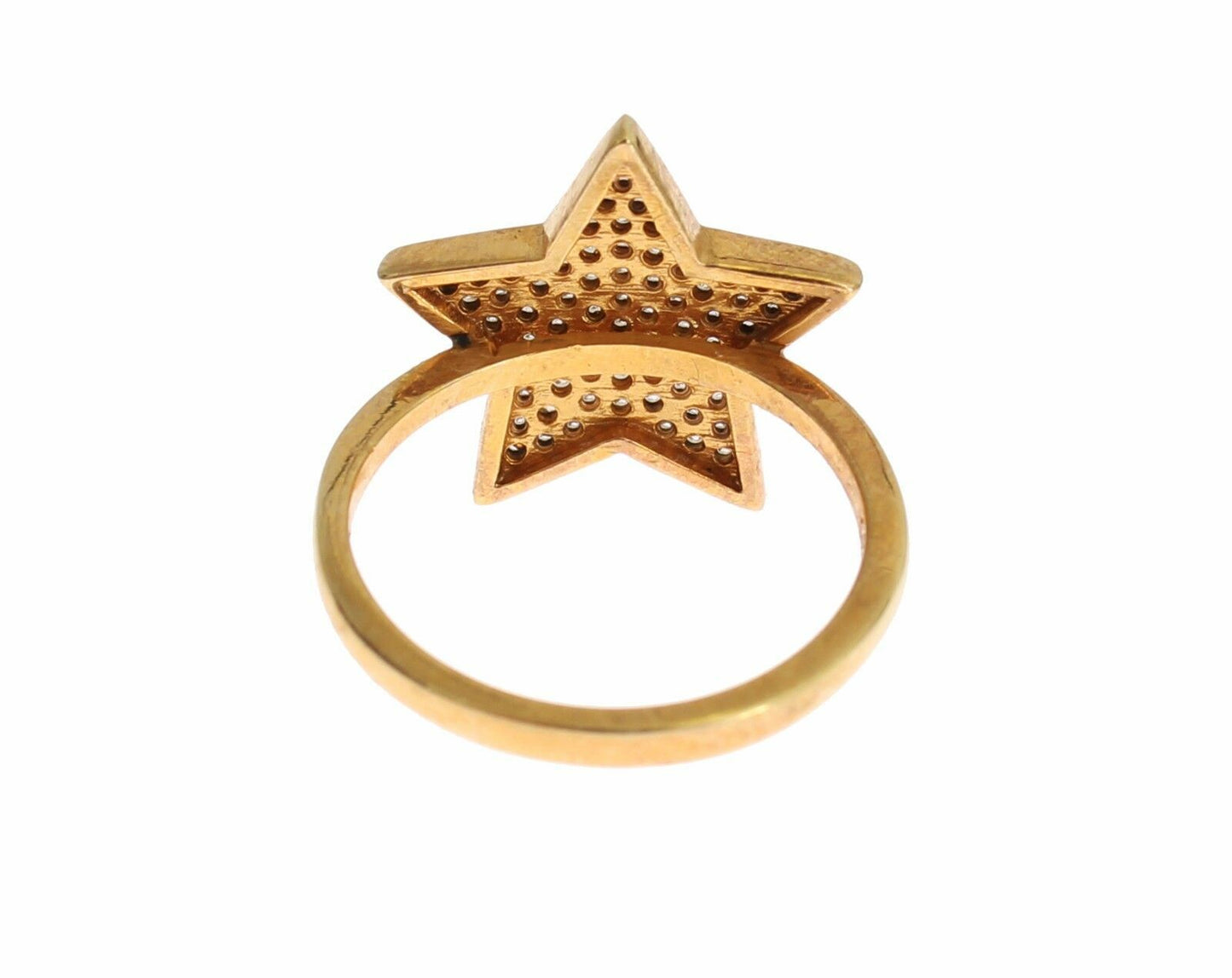 Nialaya Elegant ring in gold-plated sterling silver with CZ crystals