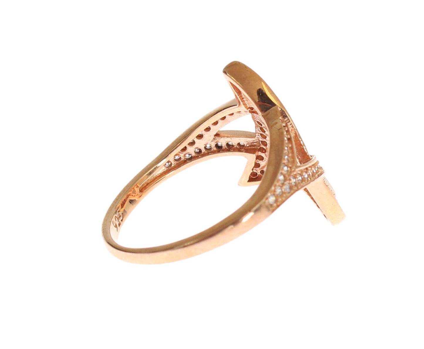 Nialaya Rose Gold Plated Silver CZ Crystal Ring