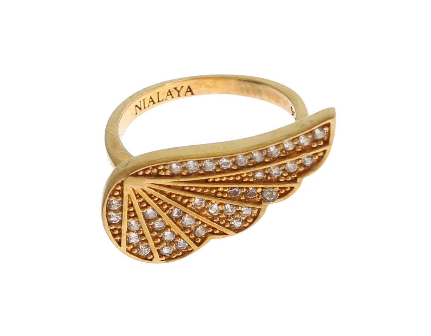 Nialaya Glamorous Ring with Gold Plated Crystal