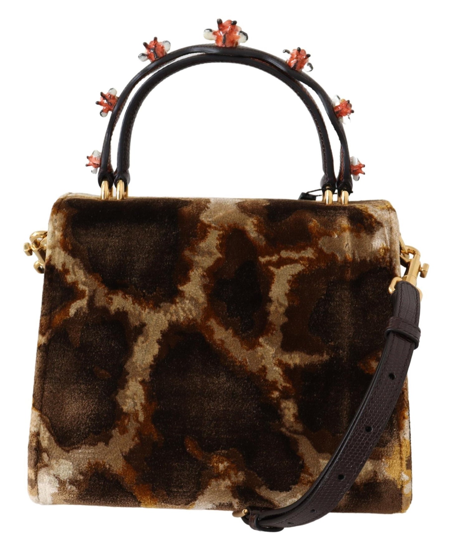 Dolce &amp; Gabbana Elegant welcome bag with giraffe pattern and gold accents