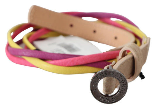 Costume National Multicolored Twisted Faux Leather Belt