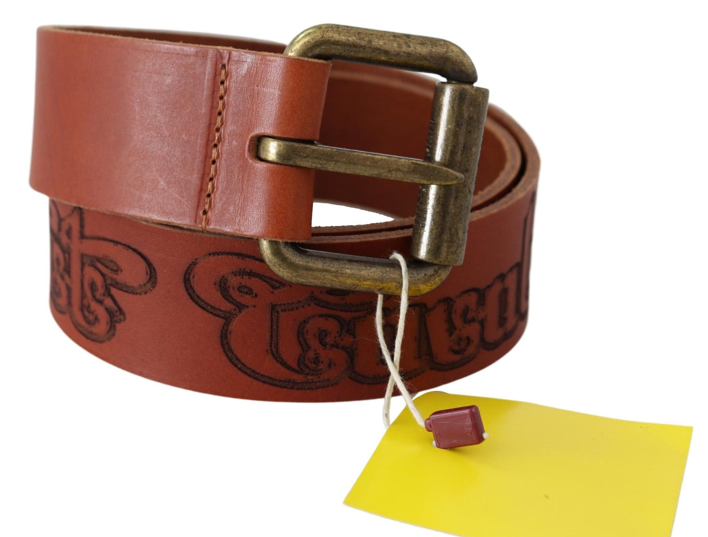 Just Cavalli Chic brown leather logo belt